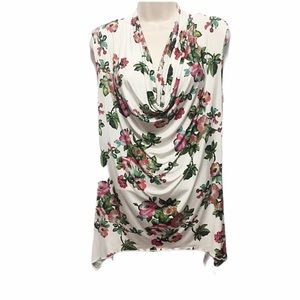 Jenny & Marlis Floral Print Drape Neck Top
